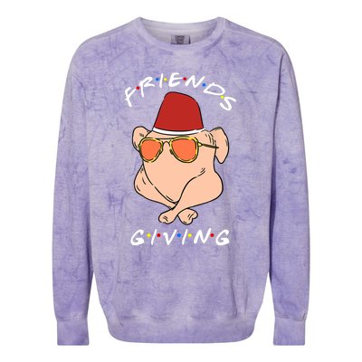 Happy Friendsgiving Funny Turkey Friends Giving Thanksgiving Colorblast Crewneck Sweatshirt