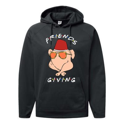 Happy Friendsgiving Funny Turkey Friends Giving Thanksgiving Performance Fleece Hoodie