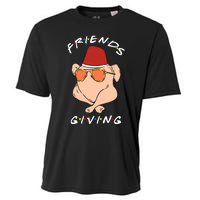 Happy Friendsgiving Funny Turkey Friends Giving Thanksgiving Cooling Performance Crew T-Shirt