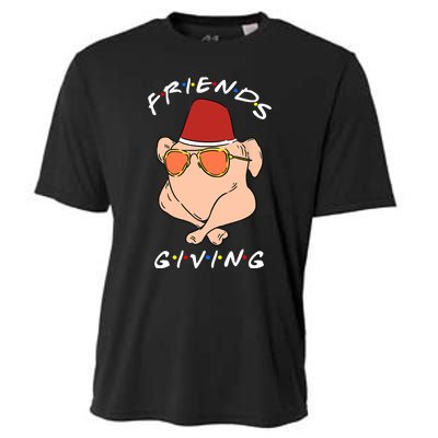 Happy Friendsgiving Funny Turkey Friends Giving Thanksgiving Cooling Performance Crew T-Shirt