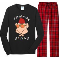 Happy Friendsgiving Funny Turkey Friends Giving Thanksgiving Long Sleeve Pajama Set