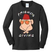 Happy Friendsgiving Funny Turkey Friends Giving Thanksgiving Kids Long Sleeve Shirt