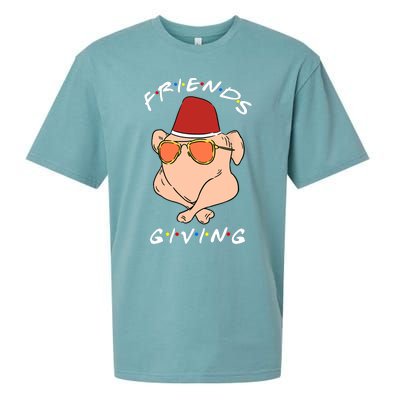 Happy Friendsgiving Funny Turkey Friends Giving Thanksgiving Sueded Cloud Jersey T-Shirt