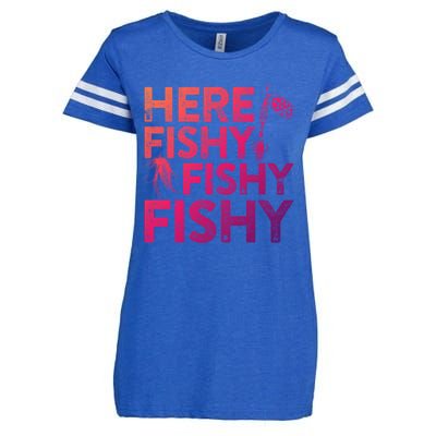 Here Fishy Fishy Fishy Gift Fisher Gifmeaningful Gift Enza Ladies Jersey Football T-Shirt