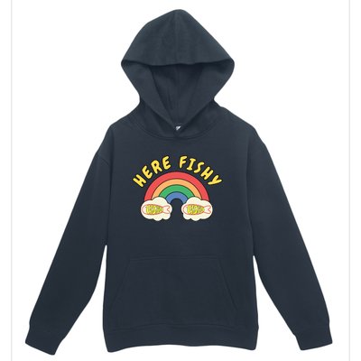 Here Fishy Fishy Fishy Funny Retro Rainbow Urban Pullover Hoodie