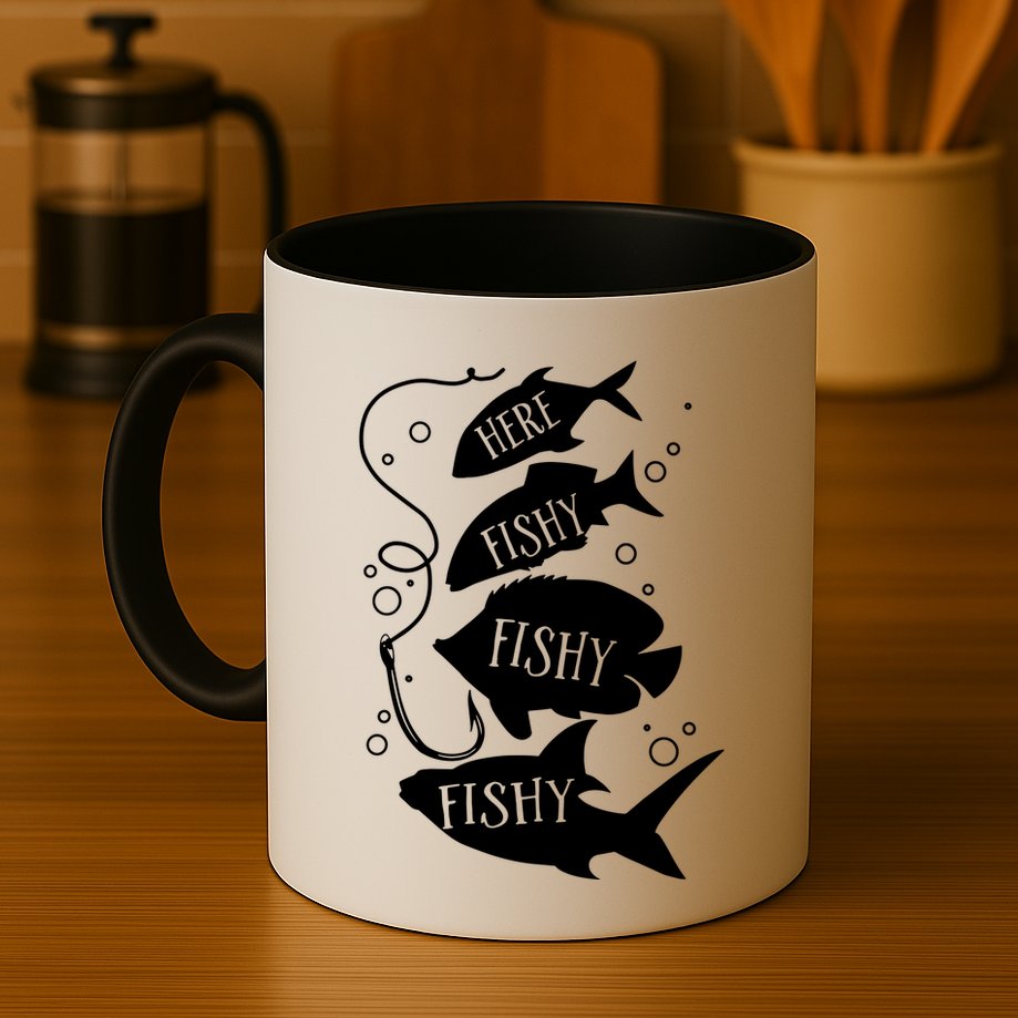 Here Fishy Fishy Fishing Lover Mug