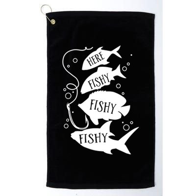 Here Fishy Fishy Fishing Lover Golf Towel