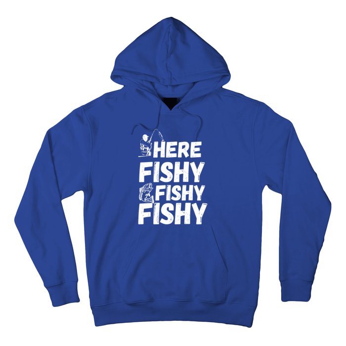 Here Fishy For Lovers Of Fishing And Camping Funny Fishing Cute Gift Hoodie