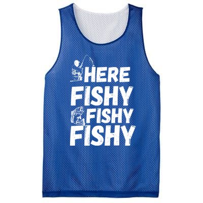 Here Fishy For Lovers Of Fishing And Camping Funny Fishing Cute Gift Mesh Reversible Basketball Jersey Tank