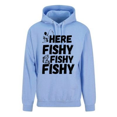 Here Fishy For Lovers Of Fishing And Camping Funny Fishing Cute Gift Unisex Surf Hoodie