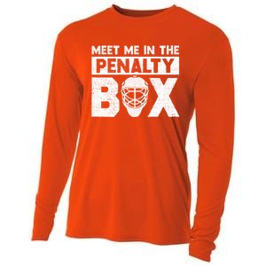 Hockey Fan Funny Gift Meet Me In Penalty Box Hockey Season Great Gift Cooling Performance Long Sleeve Crew