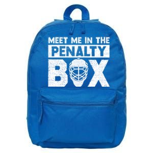 Hockey Fan Funny Gift Meet Me In Penalty Box Hockey Season Great Gift 16 in Basic Backpack