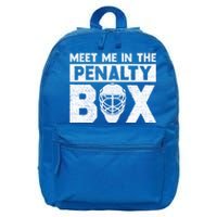 Hockey Fan Funny Gift Meet Me In Penalty Box Hockey Season Great Gift 16 in Basic Backpack