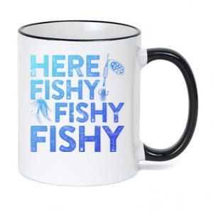 Here Fishy Fishy Fishy Gift Fisher Gifmeaningful Gift 11oz Black Color Changing Mug