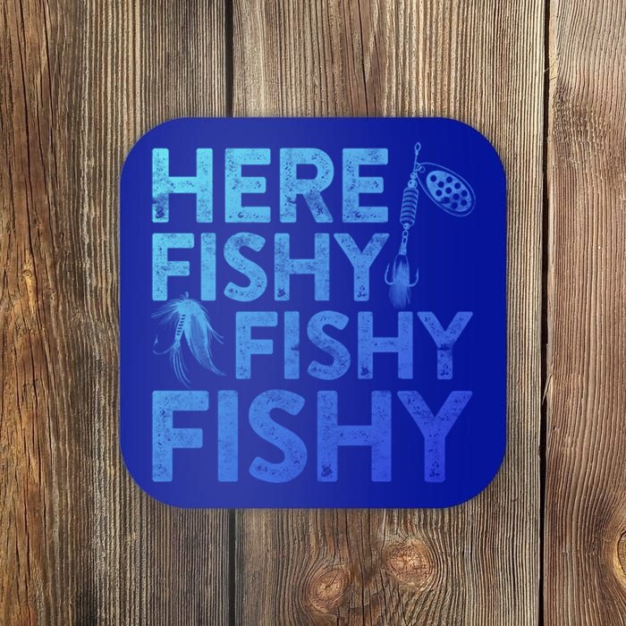 Here Fishy Fishy Fishy Gift Fisher Gifmeaningful Gift Coaster