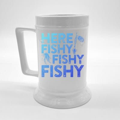 Here Fishy Fishy Fishy Gift Fisher Gifmeaningful Gift Beer Stein