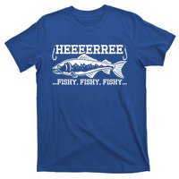 Here Fishy Funny Fisher Dad Bass Fishing Lover Gift T-Shirt