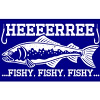 Here Fishy Funny Fisher Dad Bass Fishing Lover Gift Bumper Sticker