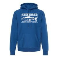 Here Fishy Funny Fisher Dad Bass Fishing Lover Gift Premium Hoodie