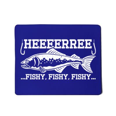 Here Fishy Funny Fisher Dad Bass Fishing Lover Gift Mousepad