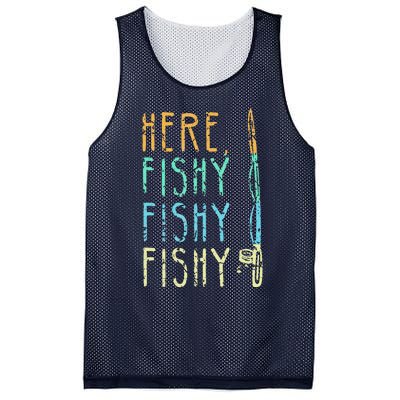 Here Fishy Fishy Fishing Lover Tee Fishermans Gift Mesh Reversible Basketball Jersey Tank