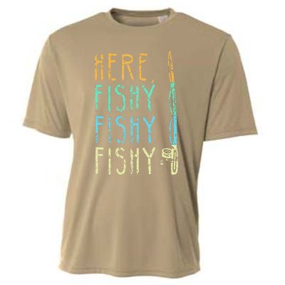 Here Fishy Fishy Fishing Lover Tee Fishermans Gift Cooling Performance Crew T-Shirt