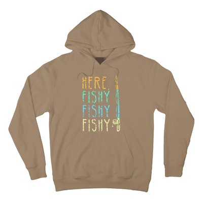 Here Fishy Fishy Fishing Lover Tee Fishermans Gift Hoodie