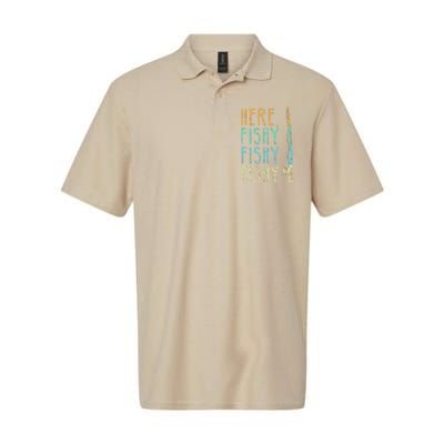 Here Fishy Fishy Fishing Lover Tee Fishermans Gift Softstyle Adult Sport Polo