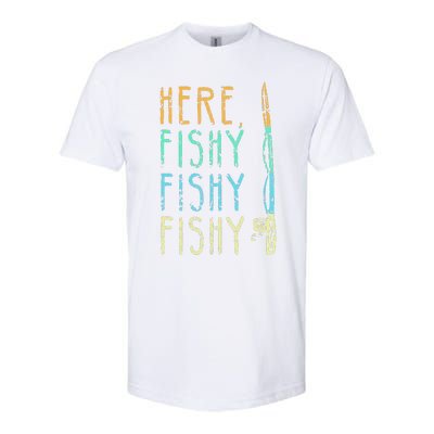 Here Fishy Fishy Fishing Lover Tee Fishermans Gift Softstyle CVC T-Shirt