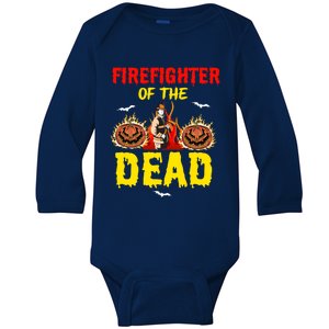 Halloween Firefighter Fire Fire Rescue Departt Ghost Meaningful Gift Baby Long Sleeve Bodysuit