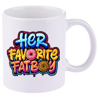 Her Favorite Fatboy Tee 11oz C Handle Ceramic Mug