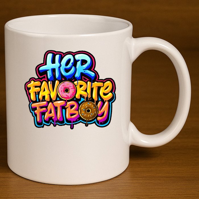 Her Favorite Fatboy Tee 11oz C Handle Ceramic Mug