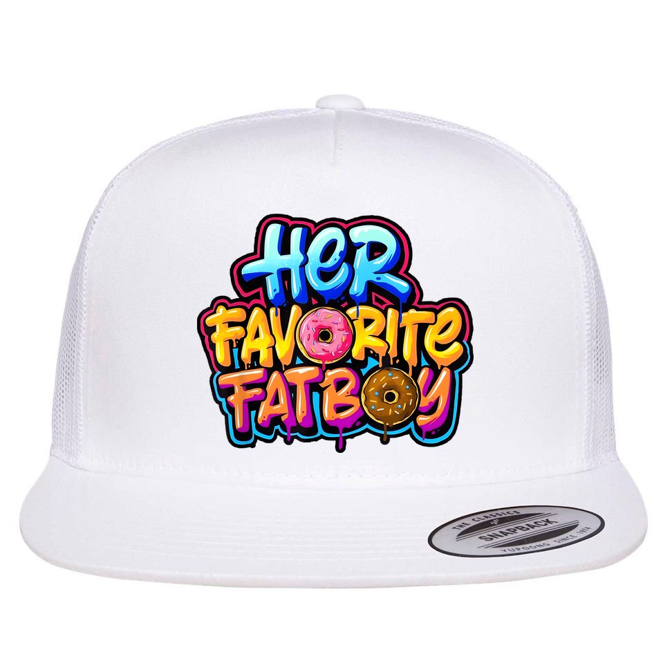 Her Favorite Fatboy Tee Flat Bill Trucker Hat