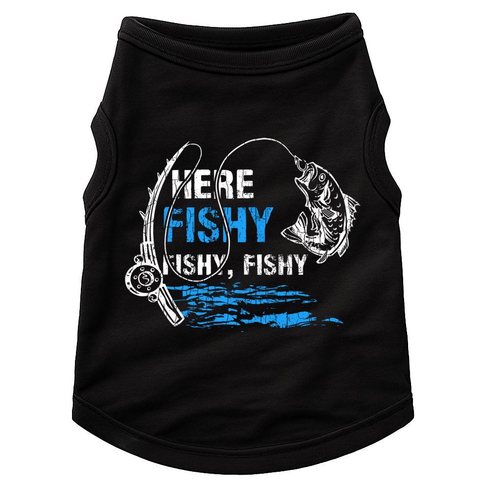 Here Fishy Funny Fishing Fisher Fish Graphic Gift Doggie Tank