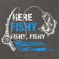 Here Fishy Funny Fishing Fisher Fish Graphic Gift Cotton Canvas Backpack