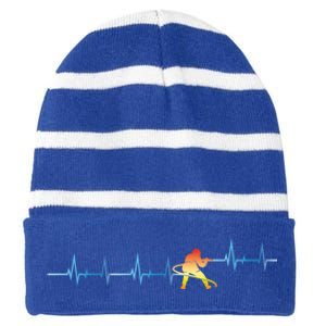 Heartbeat Firefighter Fire Departt Fire Cute Gift Striped Beanie with Solid Band