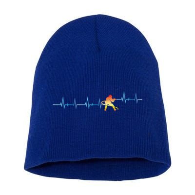 Heartbeat Firefighter Fire Departt Fire Cute Gift Short Acrylic Beanie