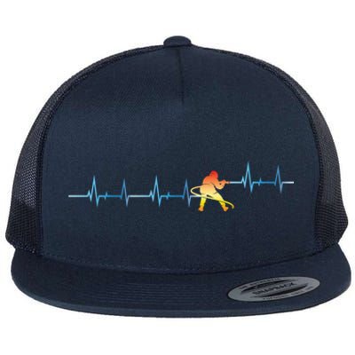 Heartbeat Firefighter Fire Departt Fire Cute Gift Flat Bill Trucker Hat