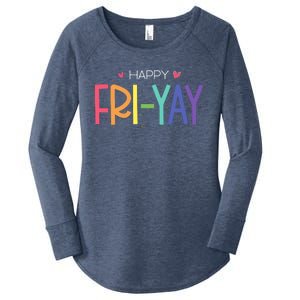 Happy Friyay Friday Funny Teacher Life Happy Friday Women's Perfect Tri Tunic Long Sleeve Shirt