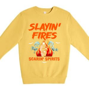 Halloween Firefighter Fire Fire Rescue Departt Ghost Meaningful Gift Premium Crewneck Sweatshirt