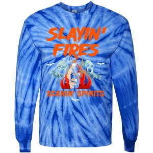 Halloween Firefighter Fire Fire Rescue Departt Ghost Meaningful Gift Tie-Dye Long Sleeve Shirt