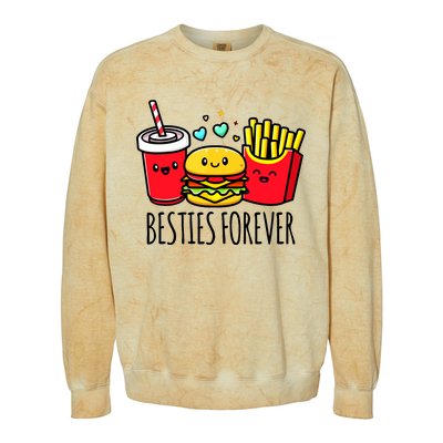 Hamburger French Fries Soda Funny Bff Matching Best Friends Colorblast Crewneck Sweatshirt