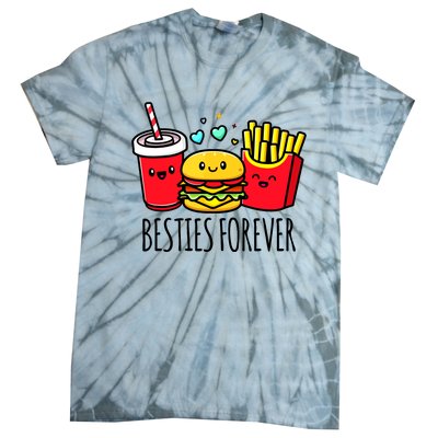 Hamburger French Fries Soda Funny Bff Matching Best Friends Tie-Dye T-Shirt