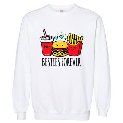 Hamburger French Fries Soda Funny Bff Matching Best Friends Garment-Dyed Sweatshirt