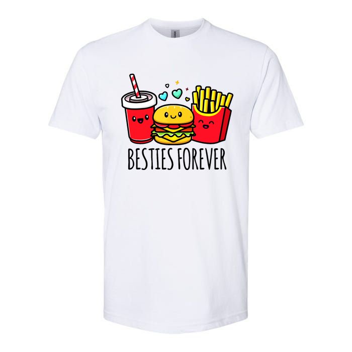 Hamburger French Fries Soda Funny Bff Matching Best Friends Softstyle CVC T-Shirt