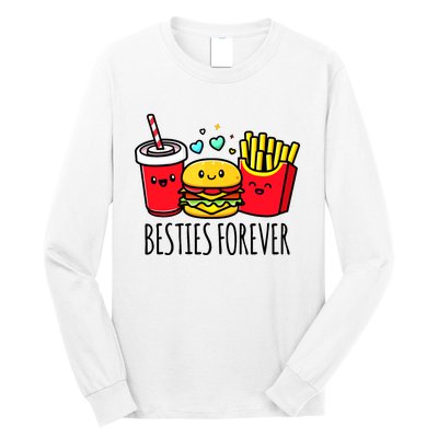 Hamburger French Fries Soda Funny Bff Matching Best Friends Long Sleeve Shirt