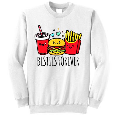 Hamburger French Fries Soda Funny Bff Matching Best Friends Sweatshirt