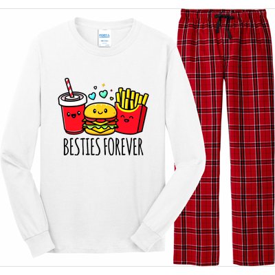 Hamburger French Fries Soda Funny Bff Matching Best Friends Long Sleeve Pajama Set