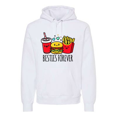 Hamburger French Fries Soda Funny Bff Matching Best Friends Premium Hoodie