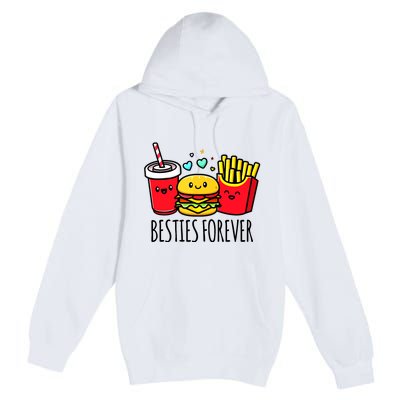 Hamburger French Fries Soda Funny Bff Matching Best Friends Premium Pullover Hoodie